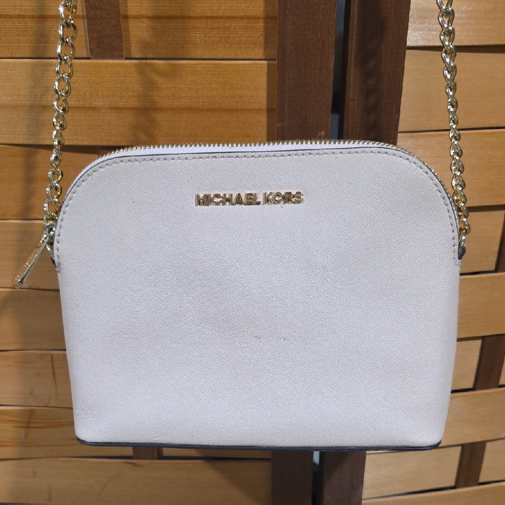 Michael Kors Pink Peach Leather Crossbody Bag